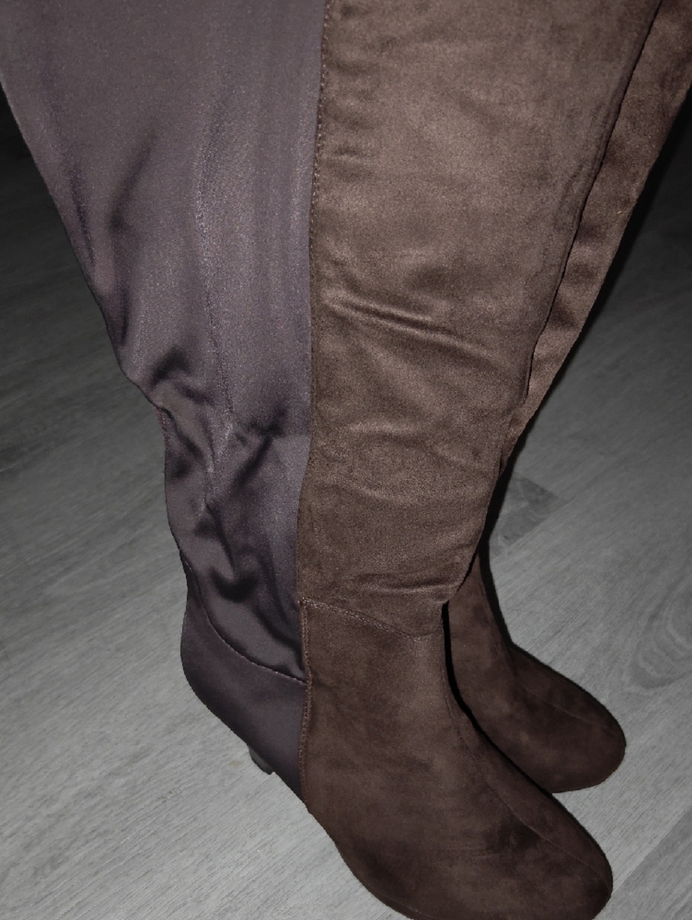Lane Bryant Dark Brown Suede Heeled Knee Boots - Picture 2 of 5